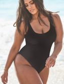 Plus Size Ashley Graham x Swimsuits For All Hotshot Black One Piece Swimsuit