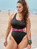 Plus Size Ashley Graham x Swimsuits For All Throwback One Piece Swimsuit