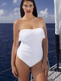 Plus Size Blanco Fringe Bandeau One Piece Swimsuit
