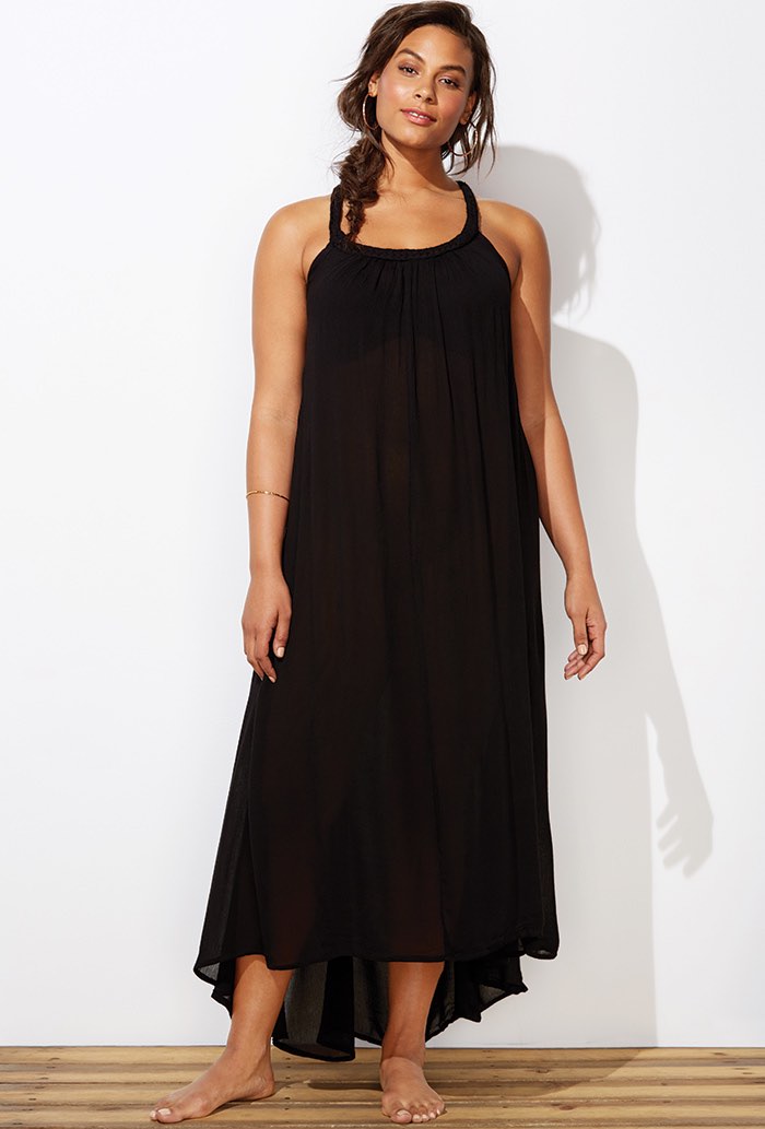 black high low maxi dress