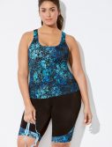 Plus Size Chlorine Resistant Swell Sport Tankini with Bike Short