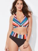 Plus Size Diva Technicolor Halter Bikini with Foldover Brief