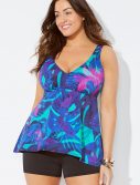 Plus Size Florence Flowy Tankini with Banded Short