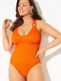 Plus Size GabiFresh x Swimsuits For All Trendsetter Ribbed X-Back One Piece Swimsuit