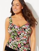 Plus Size Key West Ruched Twist Front Tankini Top