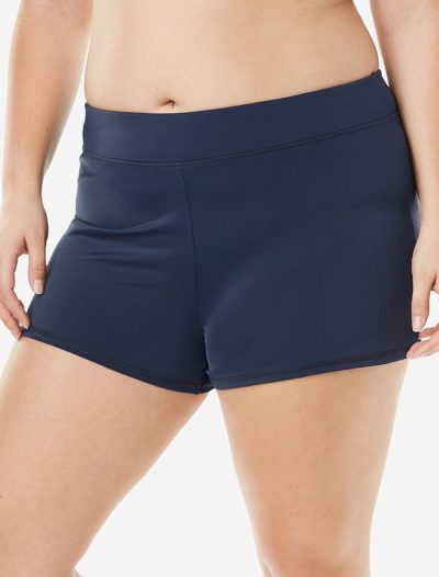 Plus Size Navy Banded Waist Short