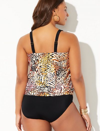 Plus Size Panthera Loop Blouson One Piece Swimsuit